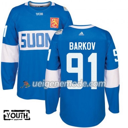 Finnland Trikot Aleksander Barkov 91 2016 World Cup Kinder Blau Premier